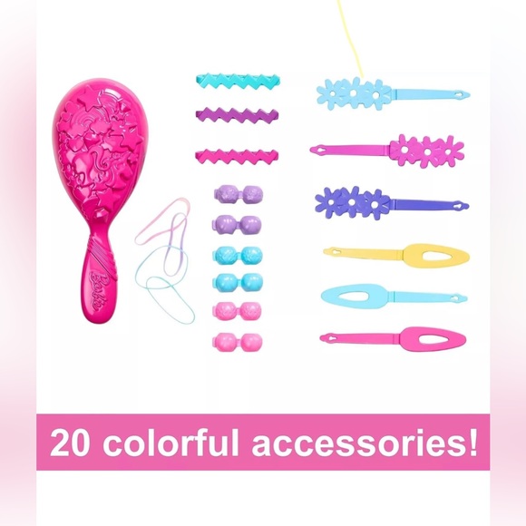 Barbie Doll Styling Head, Blond Hair with 20 Colorful Accessories, Doll Head NEW - Picture 3 of 5